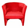 Homeroots 25 in. Luxurious Wood & Red Microfiber Folding Chair 470306